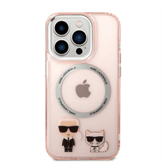 Karl Lagerfeld and Choupette MagSafe Apple iPhone 14 Pro hátlap tok rózsaszín (KLHMP14LHKCP) (KLHMP14LHKCP)