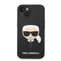 Karl Lagerfeld Head Liquid Apple iPhone 14 szilikon hátlap tok fekete (KLHCP14SSLKHBK) (KLHCP14SSLKHBK)