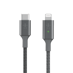 Belkin BOOST CHARGE Smart LED USB-C - Lightning kábel szürke (CAA006bt04GR) (CAA006bt04GR)