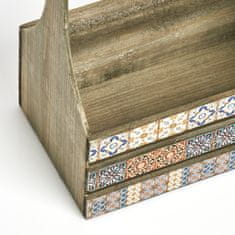Zeller Fából készült doboz fogantyúval, mozaik dekorral 31x19x32cm