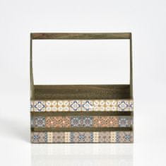 Zeller Fából készült doboz fogantyúval, mozaik dekorral 31x19x32cm