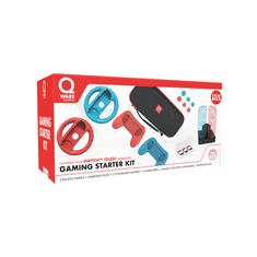 Qware Gaming Starter Kit, Nintendo Switch, 6 elemes, Kék-Piros, Konzol kiegészítő csomag