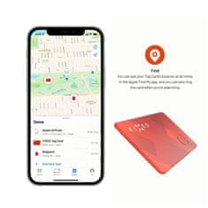 FIXED Intelligens nyomkövető Tag Card Find My támogatással, vezeték nélküli töltéssel, narancssárga színben