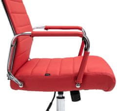 BHM Germany Columbus irodai szék, valódi bőr, piros