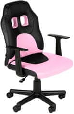 BHM Germany Gyerek irodai szék Fun, műbőr, fekete/rózsaszín