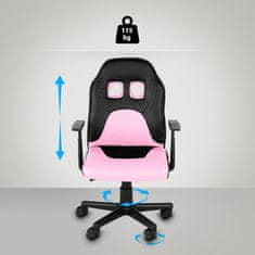 BHM Germany Gyerek irodai szék Fun, műbőr, fekete/rózsaszín