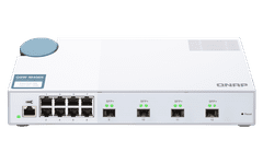 QNAP menedzselt switch QSW-M408S (12 port: 8x Gigabit port + 4x 10G SFP+ port)