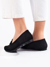 Amiatex Női mokaszin 107938 + Nőin zokni Gatta Calzino Strech, fekete, 40