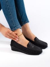 Amiatex Női mokaszin 107943 + Nőin zokni Gatta Calzino Strech, fekete, 41