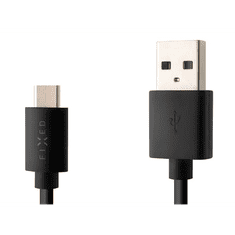 FIXED Long USB - USB-C adat-/töltőkábel 20W, 2m, fekete (FIXD-UC2M-BK) (FIXD-UC2M-BK)