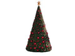 LAALU.cz Díszített mesterséges karácsonyfa 74 díszítéssel BASIC RED 500 cm-es fa állvánnyal és karácsonyi díszekkel