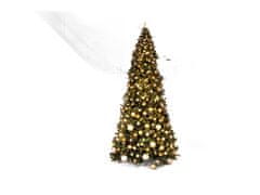 LAALU.cz Díszített mesterséges karácsonyfa 74 díszítéssel BASIC GOLD 600 cm-es fa állvánnyal és karácsonyi díszekkel