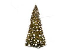 LAALU.cz Díszített mesterséges karácsonyfa 74 díszítéssel BASIC SILVER 500 cm-es fa állvánnyal és karácsonyi díszekkel