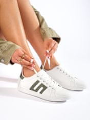 Amiatex Női tornacipő 107983 + Nőin zokni Gatta Calzino Strech, fehér, 41