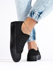 Amiatex Női tornacipő 107985 + Nőin zokni Gatta Calzino Strech, fekete, 41