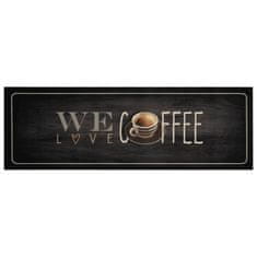 Vidaxl kávé feliratos mosható bársony konyhaszőnyeg 60 x 180 cm 4005591