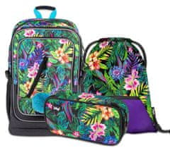 BAAGL 3 SET Tropical: hátizsák, tolltartó és táska