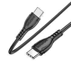 Borofone BX51 USB-C apa - USB-C apa Adat és töltő kábel - Fekete (1m) (BORBX51BK)
