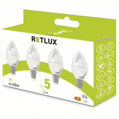 Retlux REL 35 LED Gyertyaizzó 5W 430lm 3000K - Meleg fehér (4db / csomag) (REL 35)