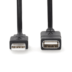 Nedis CCGL60010BK30 USB-A apa - USB-A anya 2.0 Adat és töltő kábel - Fekete (3m) (CCGL60010BK30)