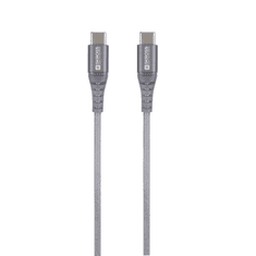 Skross USBC-TO-LIGHT-200-STEEL USB Type-C apa - USB Type-C apa Adat és töltőkábel - Szürke (1.2m) (USBC-TO-USBC-120-STEEL)