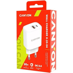 Canyon H-20-04 USB-A - USB-C hálózati töltő 20W fehér (CNE-CHA20W04) (CNE-CHA20W04)