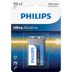PHILIPS Ultra Alkaline elem 9V/6LR61 (6LR61E1B/10) (6LR61E1B/10)