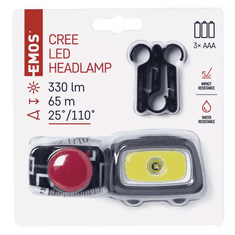 EMOS CREE+COB LED fejlámpa 330lm (P3531) (P3531)