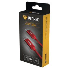 Yenkee YCU C101 RD USB-C - USB-C adat-, és töltőkábel 1m piros (YCU C101 RD)