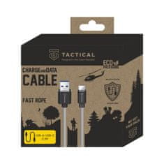 Tactical Tactical Aramid extra erős USB-A/USB-C kábel 0,3m - Szürke