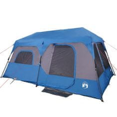 Vidaxl 9 személyes kék gyorskioldó vízálló családi sátor 94299