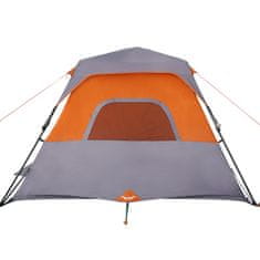 Vidaxl 6 személyes szürke-narancs gyorskioldó vízálló családi sátor 94297