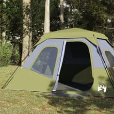 Vidaxl 6 személyes zöld gyorskioldó vízálló családi sátor 94295