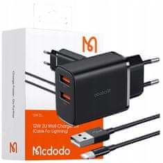 Mcdodo Mcdodo Hálózati Töltő Almához 2Xusb 12W + Iphone Lightning Kábel 1M
