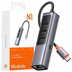 Mcdodo Mcdodo Adapter Usb-C Ethernet Gigabit Rj45 Hub 3X Usb 3.0 100W