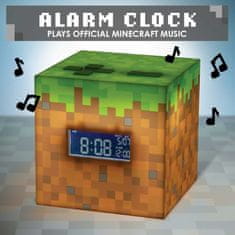 Paladone Minecraft: Grass Block, 4,33", LED világítás, USB, Vezetékes, Digitális ébresztőóra
