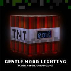 Paladone Minecraft: TNT, 4,33", LED világítás, USB, Vezetékes, Digitális ébresztőóra