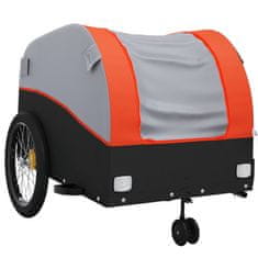 Vidaxl fekete-narancssárga vas kerékpár-utánfutó 45 kg 94145
