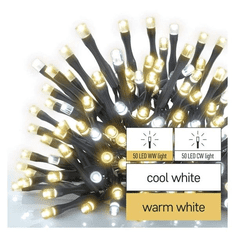 EMOS LED fényfüzér 10m 100LED IP44 melegfehér-hidegfehér (D1AN01) (D1AN01)