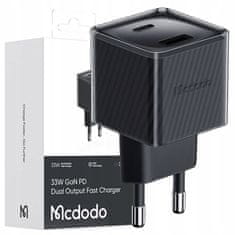 Mcdodo Mcdodo Gyors Telefon Töltő Hálózati Adapter 2X Usb Usb-C 33W Gan Fekete