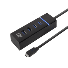 ACT USB-C Hub 3.2 4 portos fekete (AC6415) (AC6415)