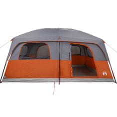 Vidaxl 10 személyes szürke és narancssárga vízálló családi sátor 94535