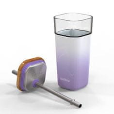 QUOKKA Liquid Cube üveg pohár szilikon felülettel 540 ml, lilac gradient