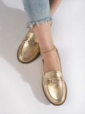 Amiatex Női mokaszin 108034 + Nőin zokni Gatta Calzino Strech, sárga és arany árnyalat, 38