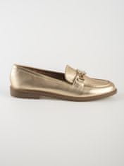 Amiatex Női mokaszin 108034 + Nőin zokni Gatta Calzino Strech, sárga és arany árnyalat, 38