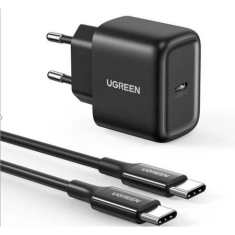 Ugreen CD250 hálózati töltő 25W és USB-C - USB-C kábel 2m fekete (50581) (ugreen50581)
