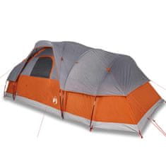 Vidaxl 11 személyes szürke/narancssárga vízálló kupolás családi sátor 94568