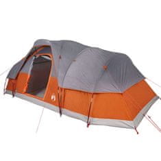 Vidaxl 11 személyes szürke/narancssárga vízálló kupolás családi sátor 94568