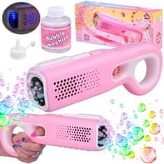 RAMIZ Buborékfújó pisztoly buborékfolyadékkal rózsaszín színben fényeffektusokkal