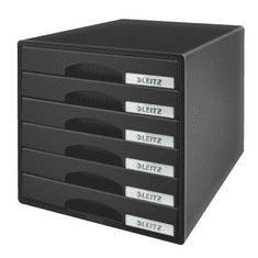 LEITZ Plus irattartó műanyag 6 fiókos fekete(52120095/E52120095) (52120095)